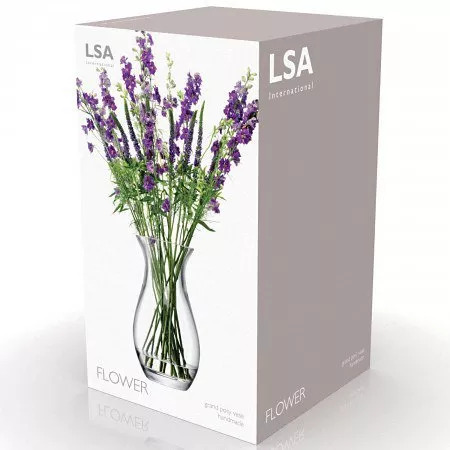 LSA International Flower Grand Posy Vase, H32cm, Clear by John