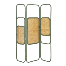 Margaret rattan screen natural and green finish 165 x 180 cm