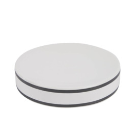 Arminda white ceramic soap dish with black detail