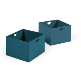 Nunila set of 2 drawers for storage unit in blue MDF
