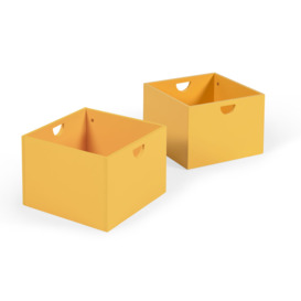 Nunila set of 2 drawers for storage unit in mustard MDF