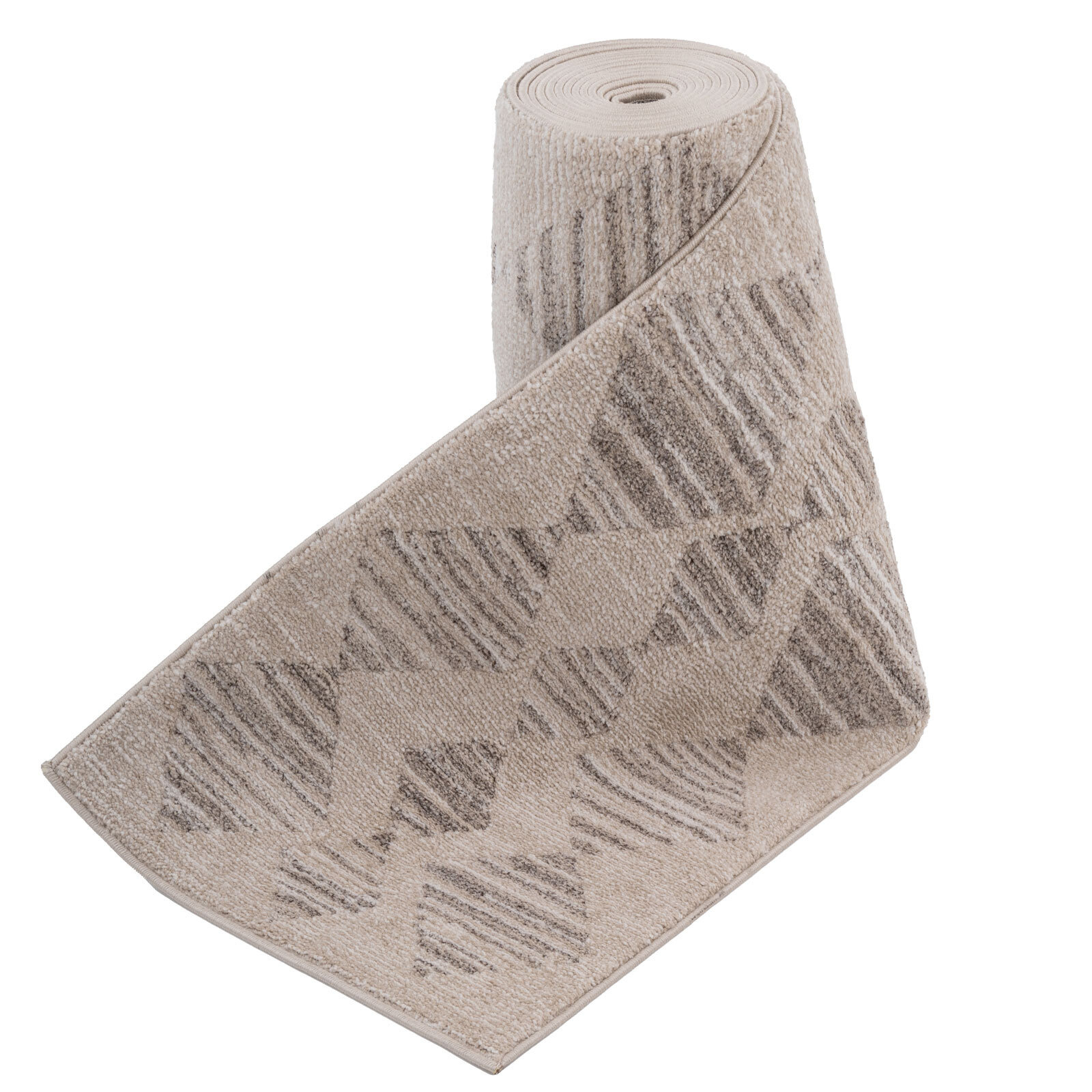 Neutral Diamond Pattern Stair Carpet by Kukoon