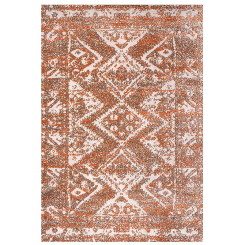 Soft Textured Vintage Terracotta Weatherproof Outdoor Garden Rug