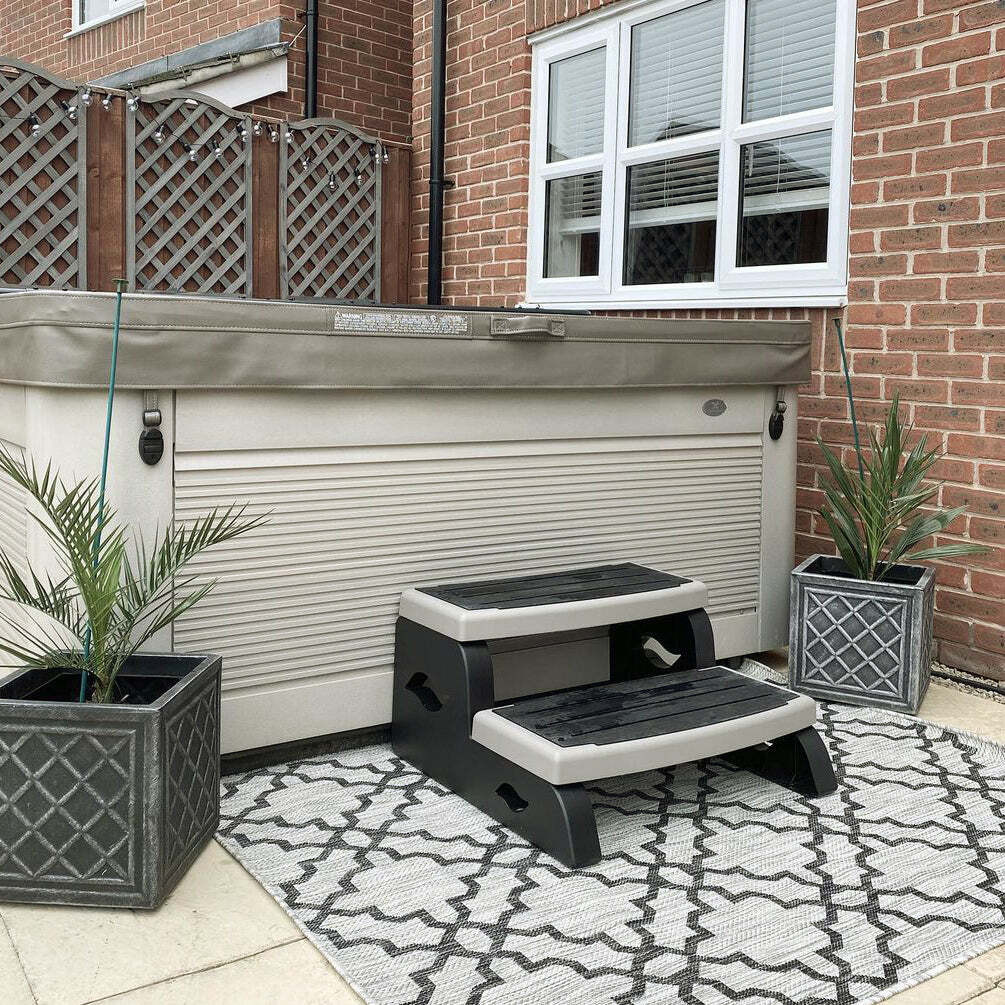 Grey Flatweave Indoor Outdoor Rug Habitat 60cm x 110cm by Kukoon