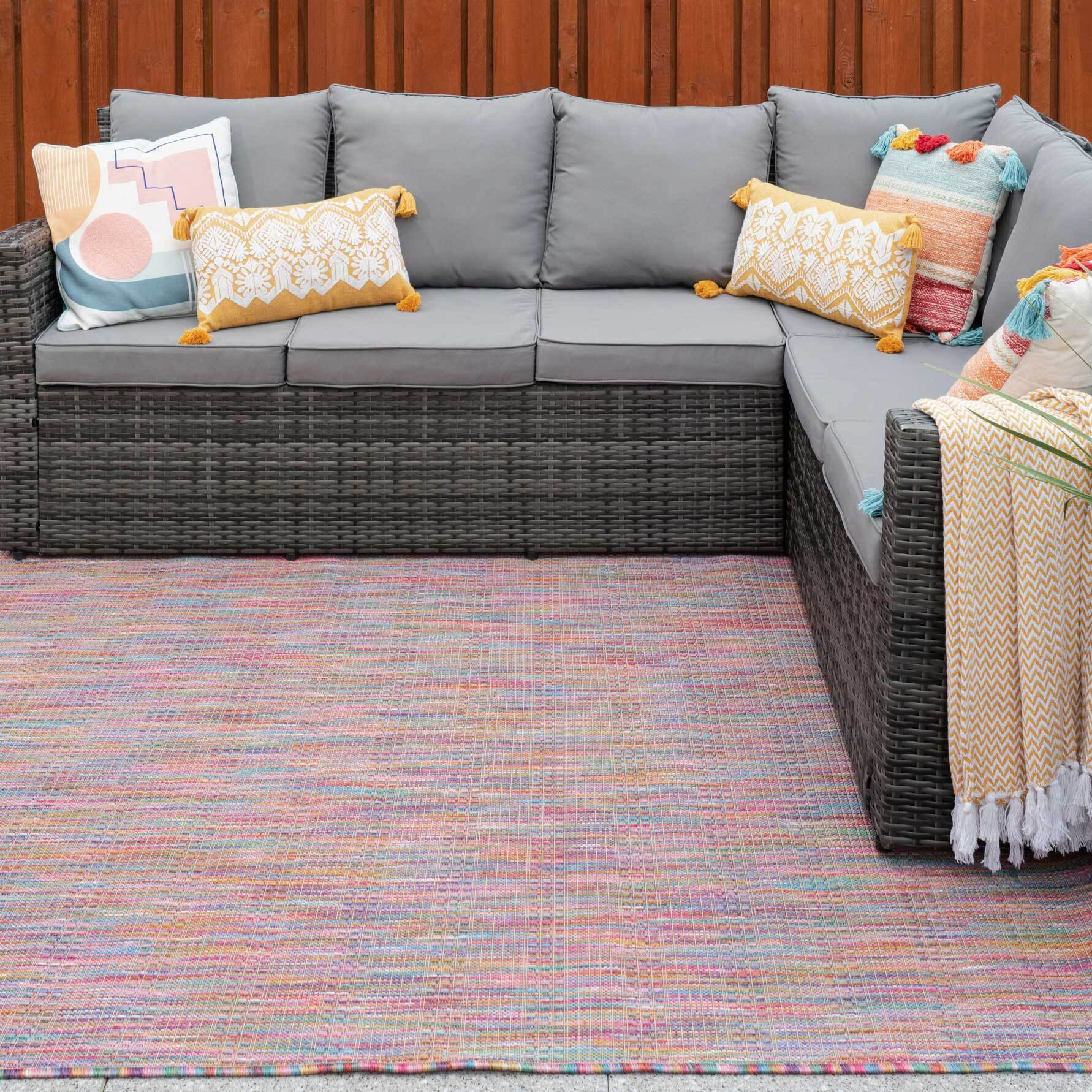 Mottled Rainbow Indoor Outdoor Area Rug - Terrazza - 60cm x 110cm by ...