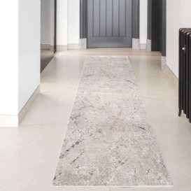 Modern Silver Abstract Hall Runner Rug - William