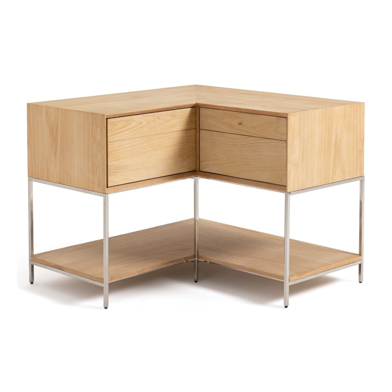 Zaim Oak Veneer Corner Storage Module by La Redoute