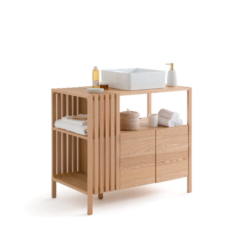 Lazar 93cm Long Blonde Wood Bathroom Vanity Unit by La Redoute