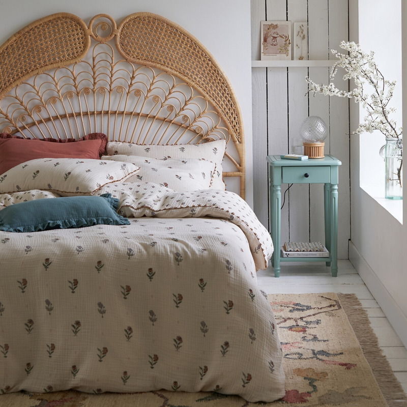 Emeline Floral 100 Cotton Muslin Duvet Cover by La Redoute