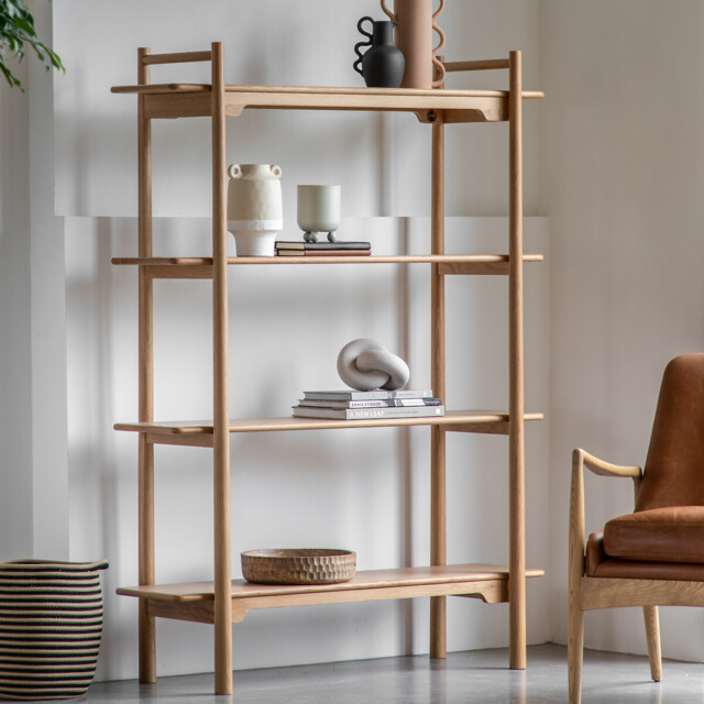 Uttara Scandi Oak Open Shelving Display Unit by La Redoute | ufurnish.com - Scandi Shelving