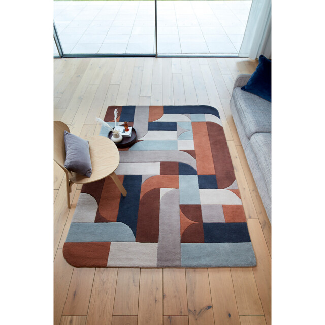 Curved Shapes Patterned Rug by La Redoute | ufurnish.com