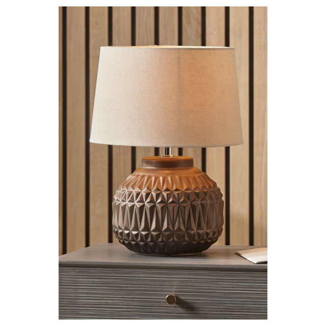 Aztec Texture Ceramic Table Lamp by La Redoute | ufurnish.com
