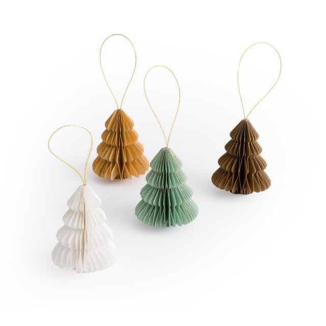 Set of 4 Caspar Folding Paper Tree Decorations by La Redoute | ufurnish.com