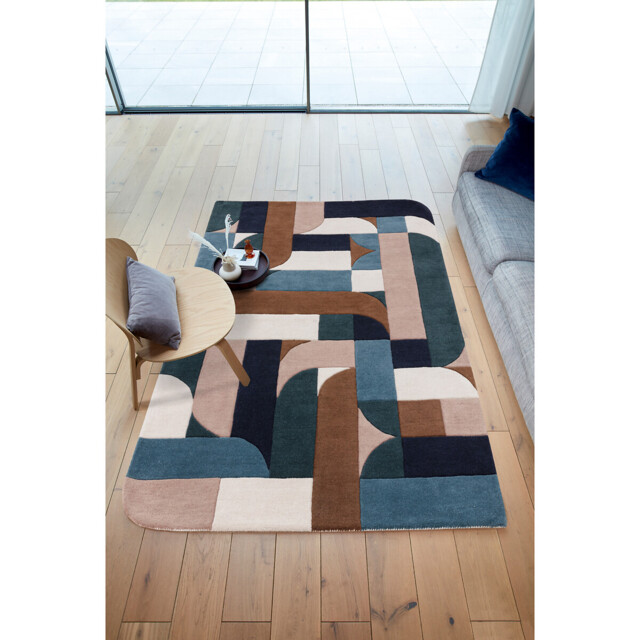Curved Shapes Patterned Rug by La Redoute | ufurnish.com