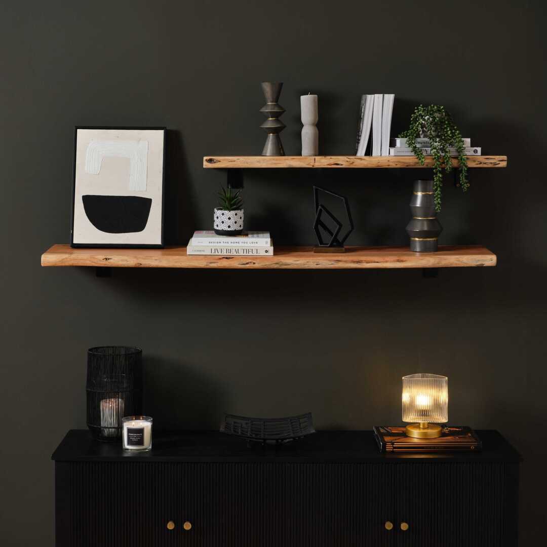 Bosco 75cm Wall Shelf - Natural Acacia by Laura James | uFurnish.com