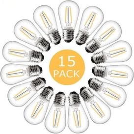 15 Pack Spare LED &quotWarm White&quot Bulbs - IP65 Heavy Duty String Lights