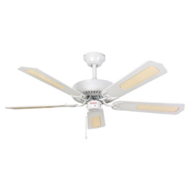 Fantasia 110033 Classic 52 Inch Ceiling Fan In White With Matt White/White And Cane Blades