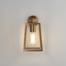 Astro 1306005 Calvi One Light Outdoor Wall Lantern Light In Antique Brass