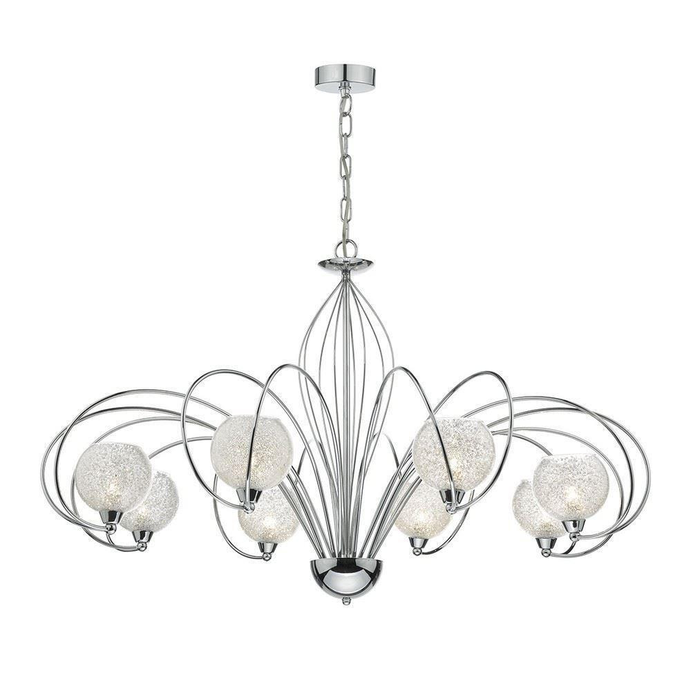 Dar Rafferty Dar RAF0850 Rafferty 8 Light Ceiling Pendant Light In Chrome With ...