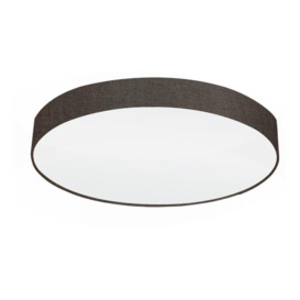 Eglo 97618 Pasteri Flush Ceiling Light In Brown And White Fabric - Dia: 760mm