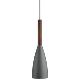 Nordlux 78283011 Pure 10 1 Light Ceiling Pendant In Grey And Walnut Wood - Dia: 100mm
