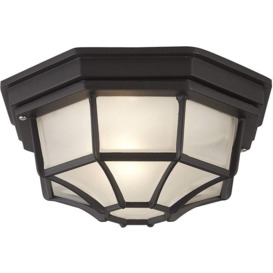 Traditional Style Black Outdoor IP54 Flush Porch Ceiling Lantern Light
