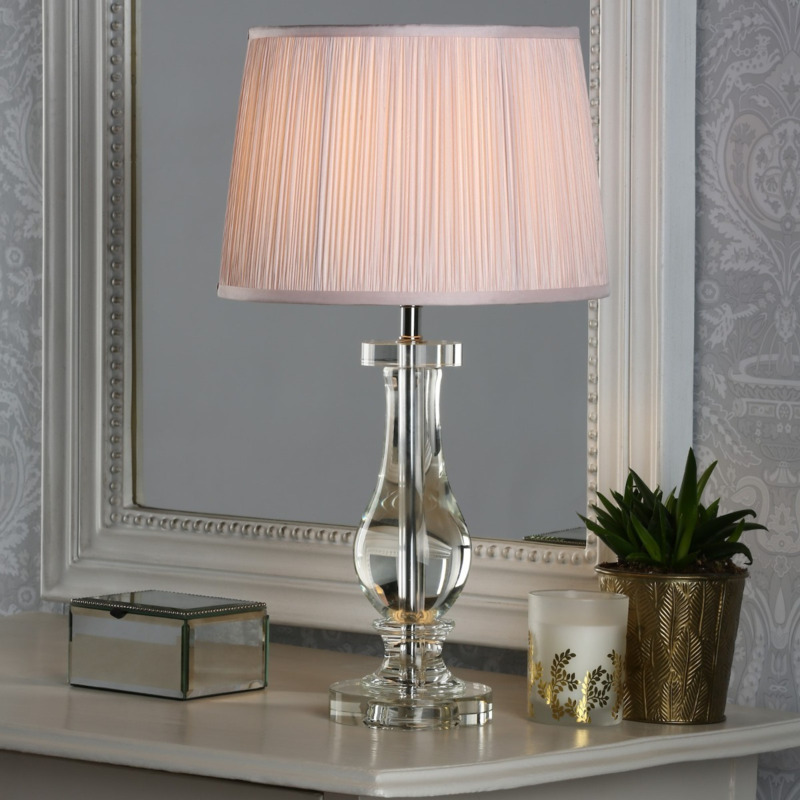 Laura Ashley Mya Glass Table Lamp Base In Polished Chrome Finish by Lights 4 Living