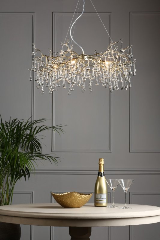 Laura Ashley LA3756144-Q Willow 5 Light Crystal Ceiling Pendant