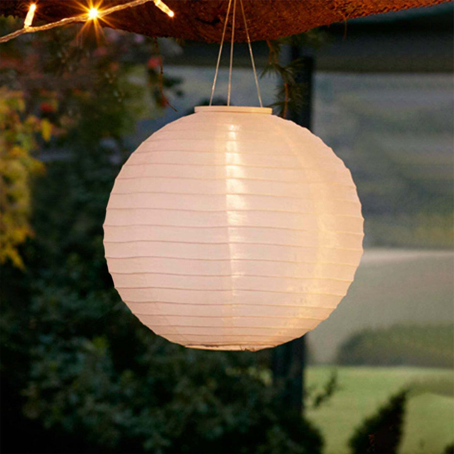 20cm Cloud White Miami Solar Lantern by Lights4fun | uFurnish.com