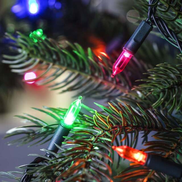 150 Multi Coloured LED Traditional Christmas Tree Lights by Lights4fun ...
