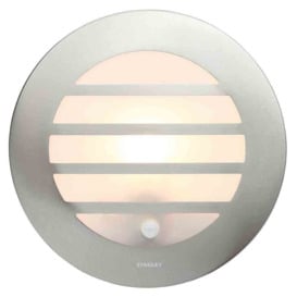 Stanley Azure Outdoor Circular Wall or Ceiling Light with PIR Sensor - Steel