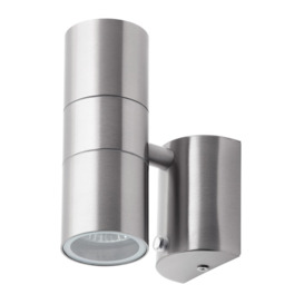 Kenn 2 Light Outdoor Up and Down Wall Light with Photocell - Stainless Steel
