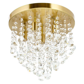 Turin 6 Light Semi Flush Circular Bathroom Ceiling Light - Satin Brass