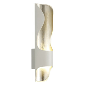 Visconte Silas LED Wall Light - White with Silver Leaf