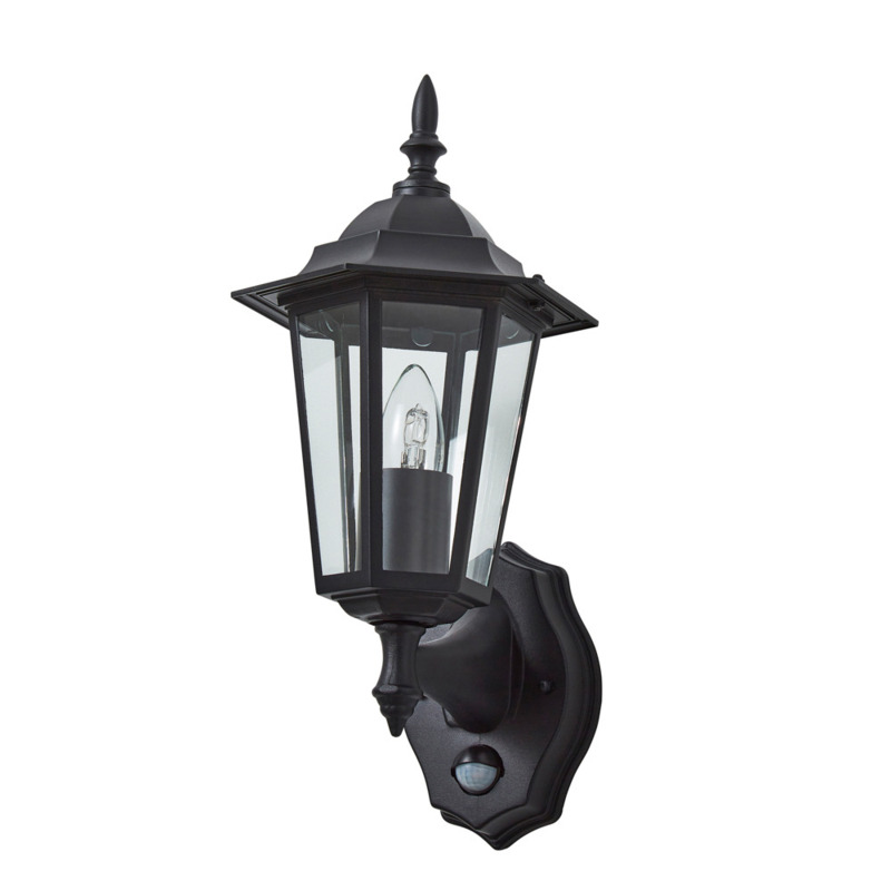 Thera Traditional Outdoor Wall Light with PIR Black by litecraft