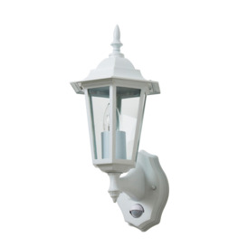 Thera Traditional Outdoor Wall Light with PIR - White