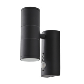 Irela 2 Light Up and Down Outdoor Wall Light with PIR Sensor - Anthracite