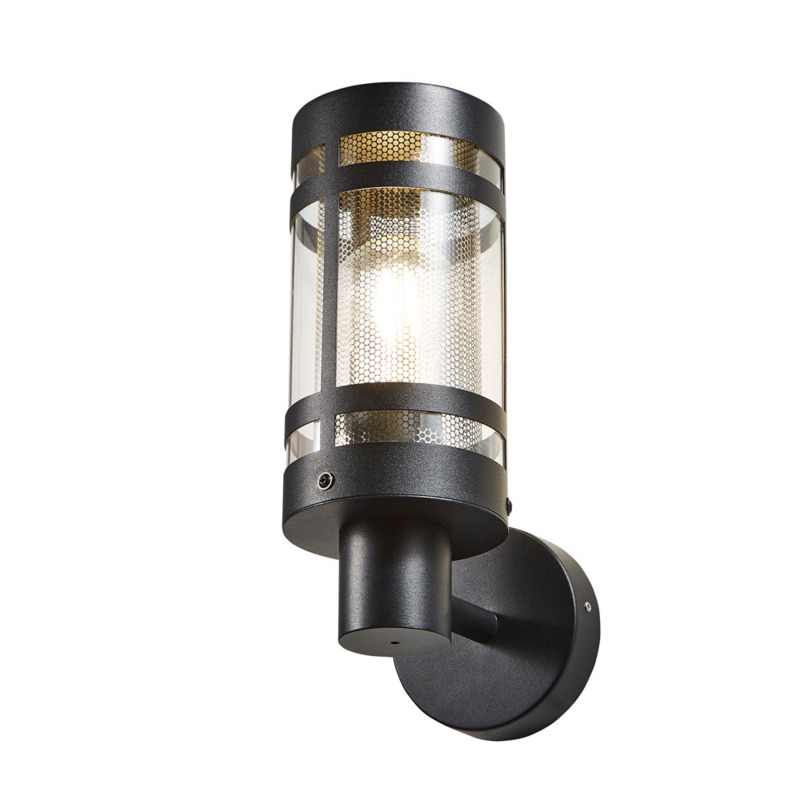 Fowler 1 Light Outdoor Wall Light with Stainless Steel Mesh Black by