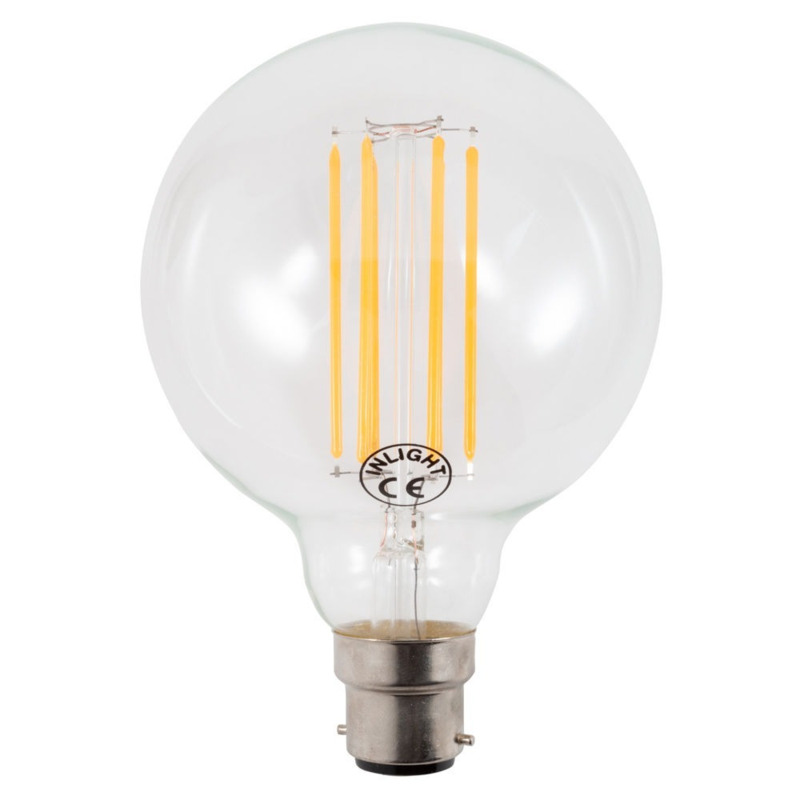 Vintage Filament 6 Watt Globe B22 Cap LED Light Bulb Clear by