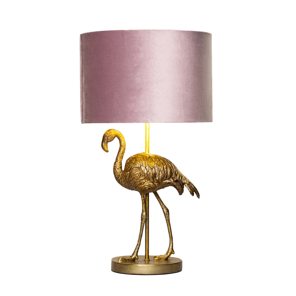 Fliss Flamingo Table Lamp - Gold by litecraft | ufurnish.com