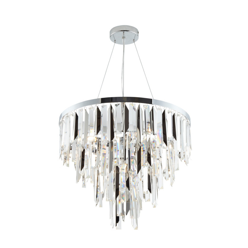 Dione 4 Light Crystal Effect Ceiling Pendant Chrome by litecraft
