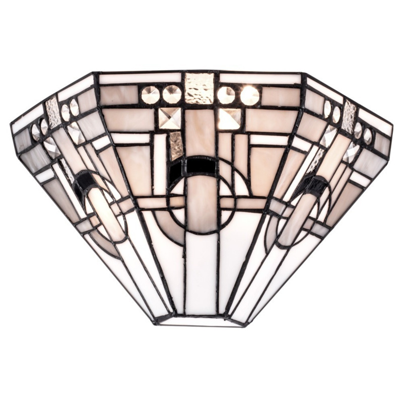 Tiffany by Tiff 2 Light Art Deco Wall Light Antique Brass by litecraft