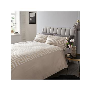Greek Key Jacquard Duvet Cover Set