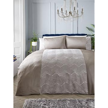 Michelle Keegan Home Home Vertical Panel Duvet Cover Set - Natural