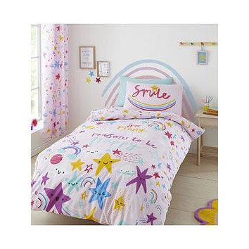 Catherine Lansfield Happy Stars Duvet Cover Set - Pink by Littlewoods