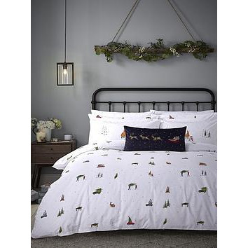 Sophie Allport Home For Christmas Duvet Cover Set - White