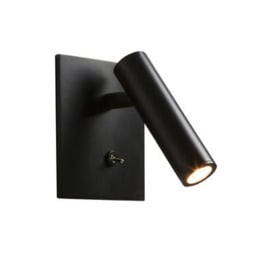 Enna Square LED Wall light - / Adjustable small reading lamp - Switch by RE-MAJEUR Black