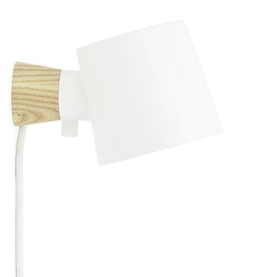 Rise Wall light with plug - Rotating / Wood & metal by Normann Copenhagen White