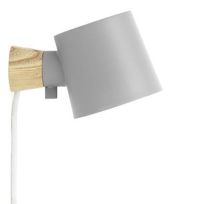 Rise Wall light with plug - Rotating / Wood & metal by Normann Copenhagen Grey
