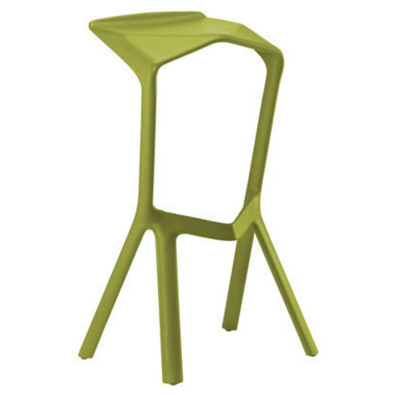 Miura Bar stool H 78 cm Plastic by Plank Yellow by Made in Design